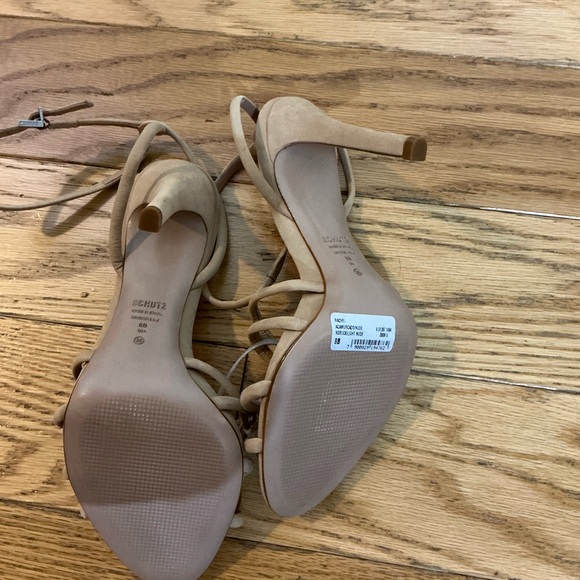 Schutz Women's Tan Strappy Heeled Sandals - Picture 3 of 4